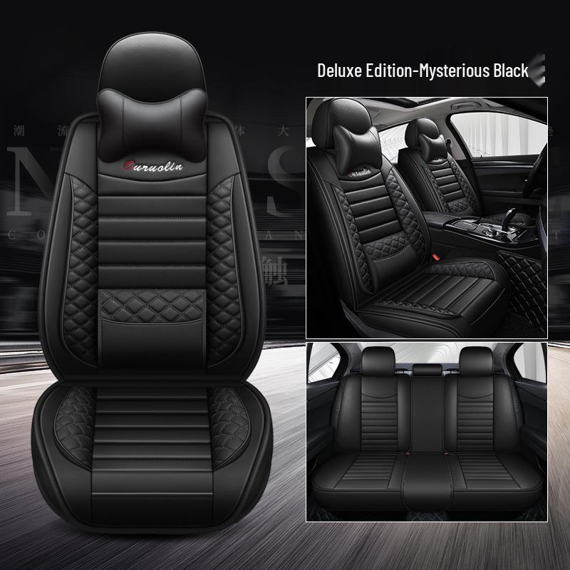 2022 All-Season Full Leather Car Seat Cushion with Fixed Waist Design