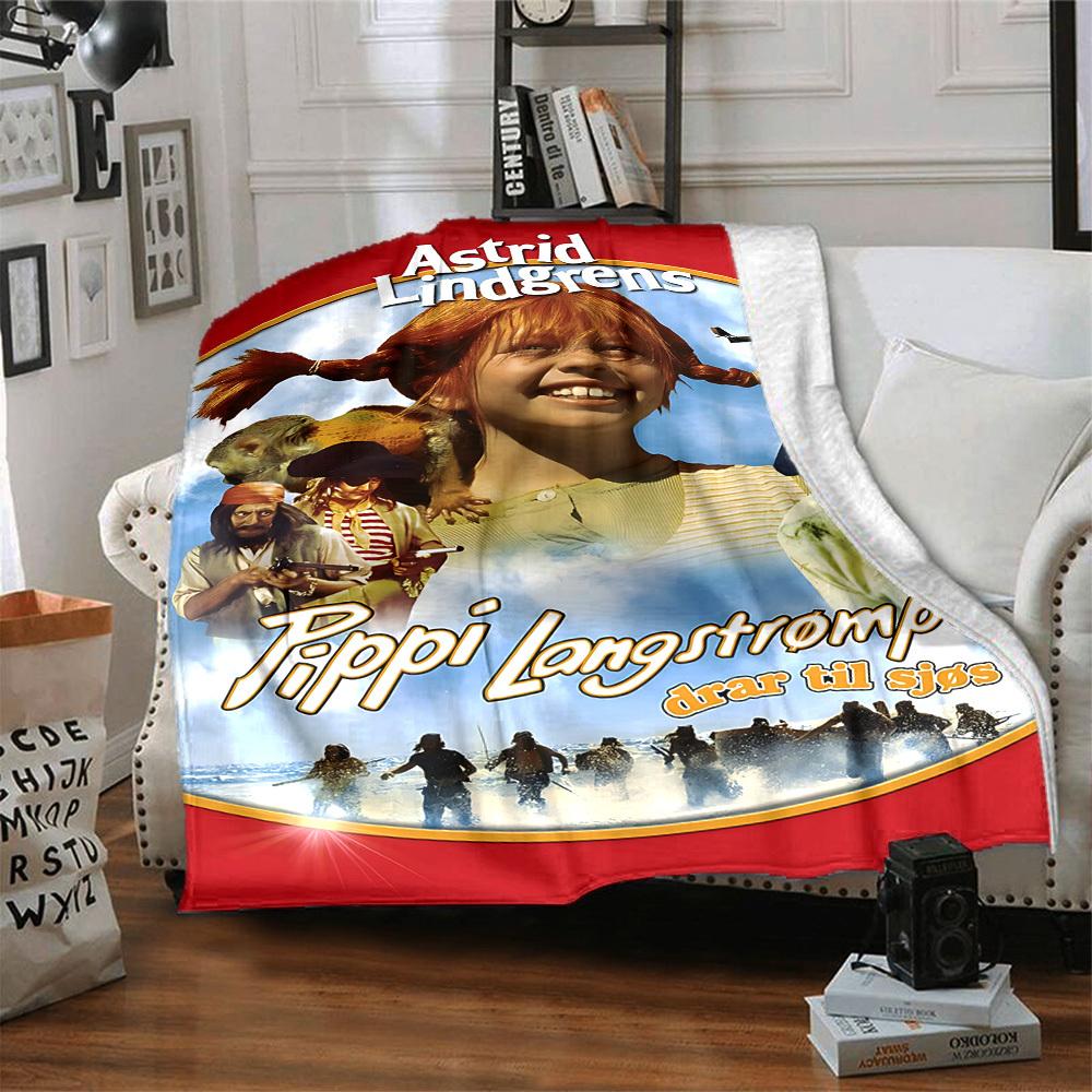 1pc Pippi Longstocking Blanket Soft All Season Throw with Vibrant Design, Perfect for Home, Travel, and Gifts, Ideal for Naps and Camping