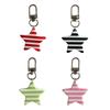 Lovely Star Charm Keyring Alloy Resin Detachable Striped Star Pendant Hanging Decoration For Women Girls Fashion