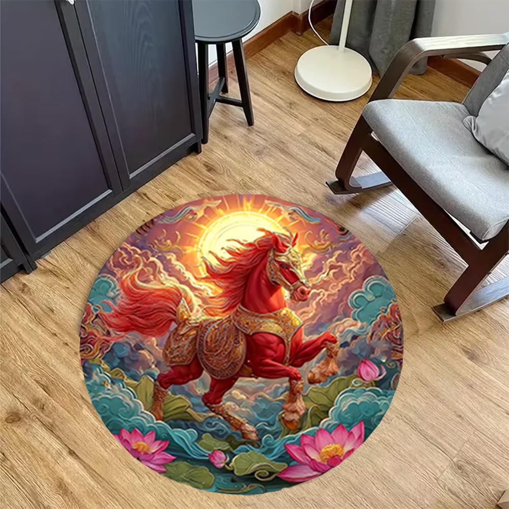 1pc home carpet carousel design for office decor gift living room bedroom non slip carpet