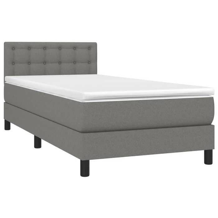 Maison Exclusive - Sommier à lattes de lit avec matelas Gris foncé 100x200cm Tissu