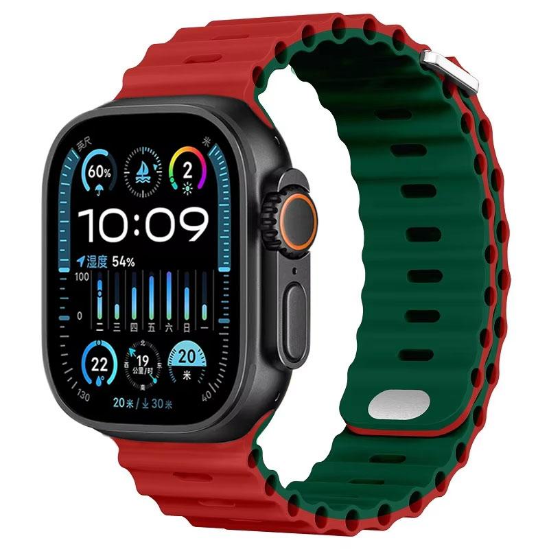 Силиконовый ремешок 'Океан' для Apple Watch Band Ultra 3/2 49мм 46мм 45мм 42мм 44мм 41мм Спортивный браслет iWatch 11 10 9 8 7 6 5 SE ремешок