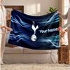 Tottenham Hotspur FC Personalized Fleece Blanket With Football Logo, Custom Name Text Soft Warm Home Throw Blanket