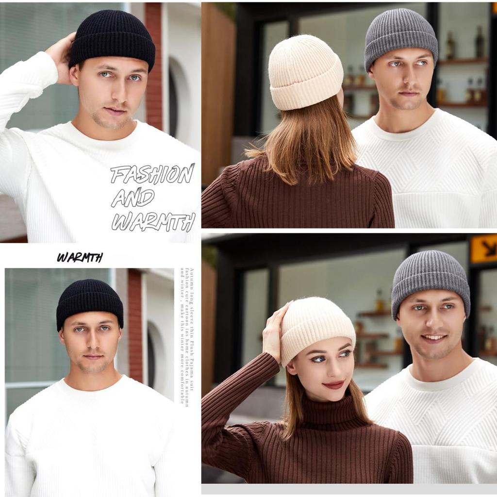 Weuiean Unisex Knit Beanie for Men and Windproof and Foldable KANZ-23 (Black) - Women,