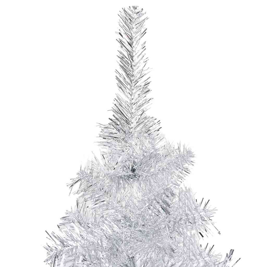 Artificial Christmas Tree with Lights & Ornaments Silver 120 cm
