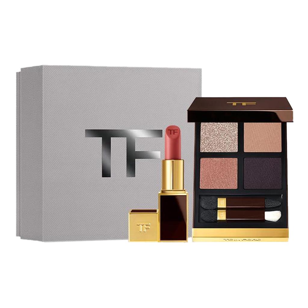 Tom Ford Набор для макияжа губ и глаз Runway с 4 цветами теней для век Легко растушевывается Стойкий 3,5 г + 10 г