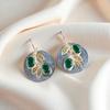 Green Onyx Gemstone 925 Sterling Silver Jewelry Handmade Wedding Earrings 1.77" EE-81-4
