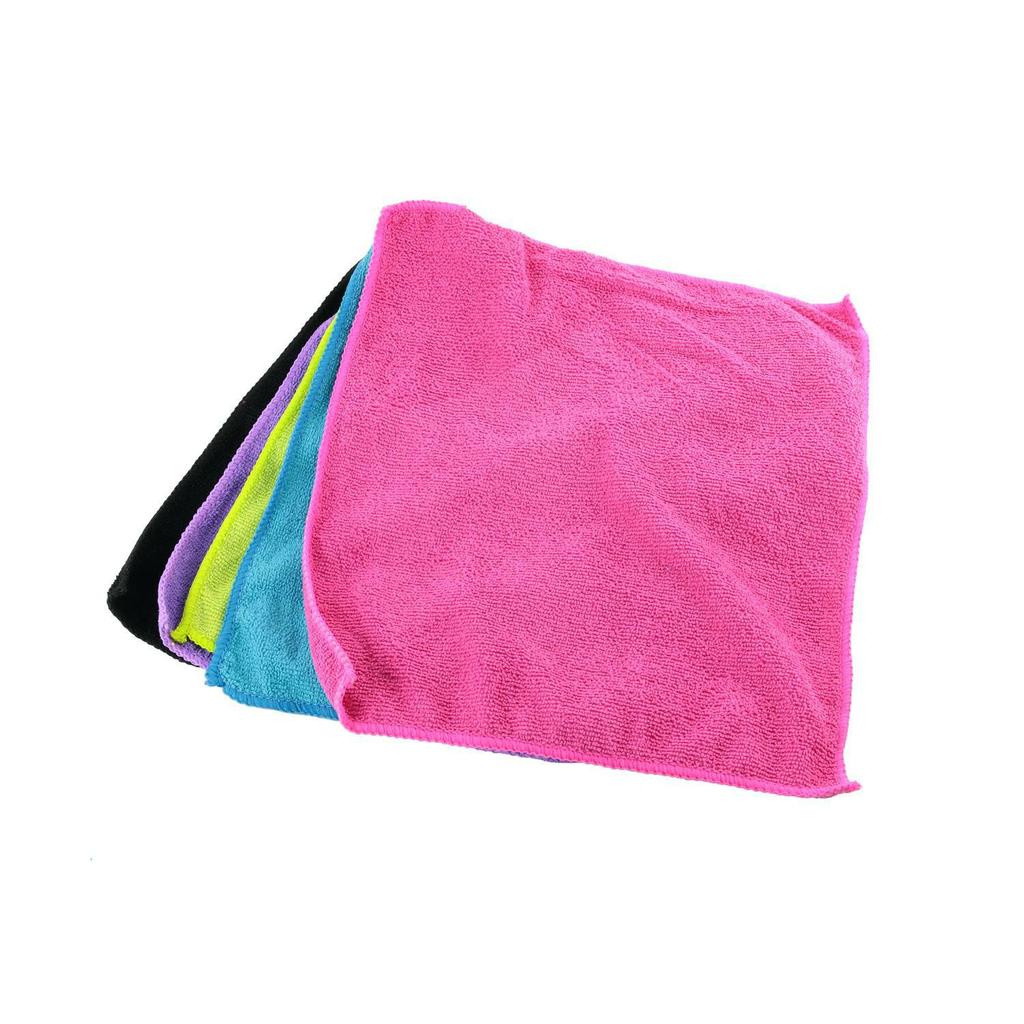 Set Of 5 Microfiber Cloths 30X28 Cm Colorful Absorbent