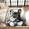 1PC Custom Name "French Bulldog Plush Toy" Theme Floor Mat Ideal for Living Room, Game Rooms, Office, Bedroom, Office Floor Mat , Floor Mats for Home