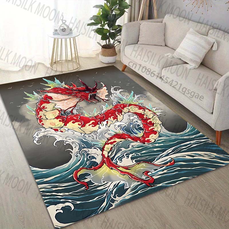 Japan Pokémon Gyarados Print Carpet for Living Room Bedroom Kid's Room Home Decor Area Rug Sofa Cloakroom Play Mat for Gifts
