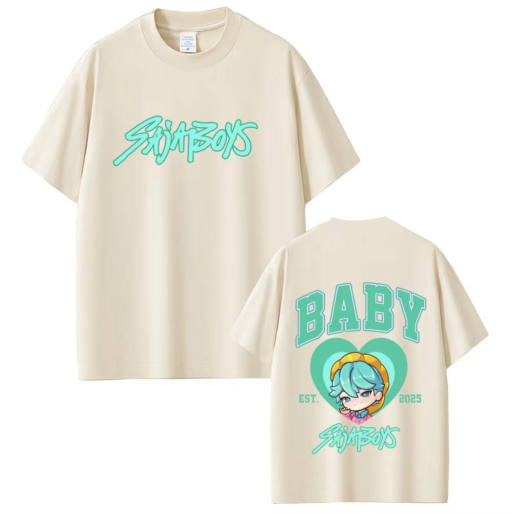 Фильм K-pop Охотники на демонов Saja Boys Футболки с двусторонним принтом Мужская Женская Одежда Мода Мультяшный Тренд Оверсайз Уличная Одежда Топ