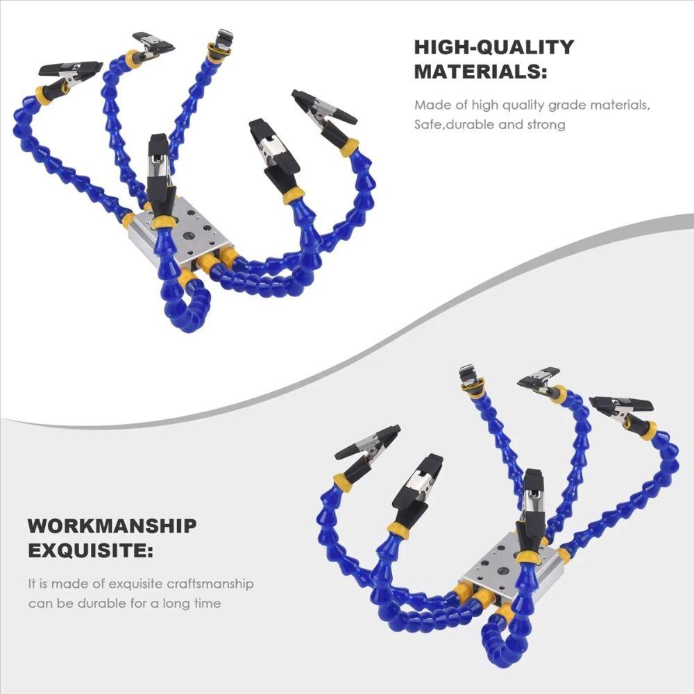 Octopus Design Welding Table Clamp 1-6 Arms Aluminum Alloy Base Soldering Helping Hands Stable Grip Flexible Arm