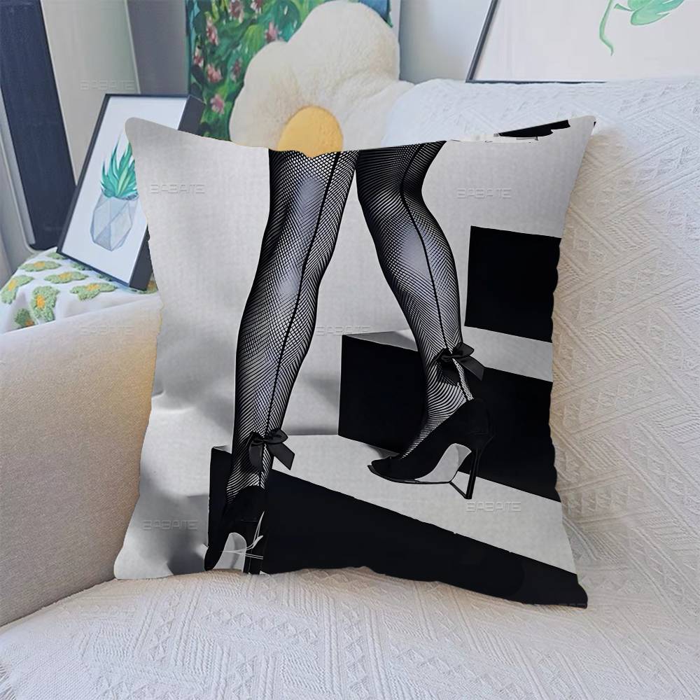Black and White Sexy Girl Pillow Cover for Bedroom Room and Living Room Sofa Decorative Cushion Cover