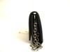 Authentic BVLGARI Black Leather 6 Pics Key Chain #a838  Refurbished