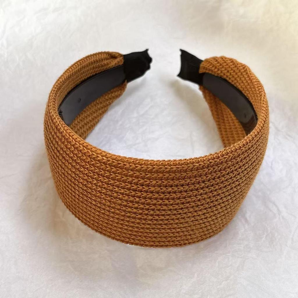 Серая вязаная повязка на голову Yi Mengling: Стильный, широкий, фитнес-аксессуар для волос для женщин