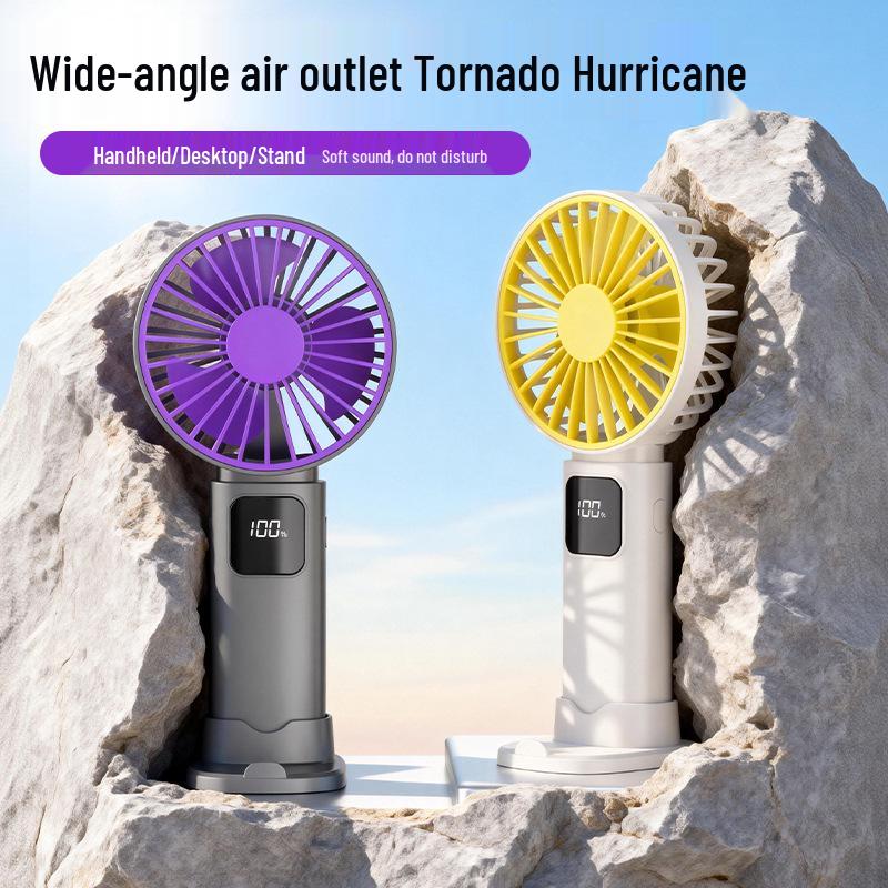 Portable USB-Charged Handheld Fan with 100-Speed Stepless Control and Strong Wind Power