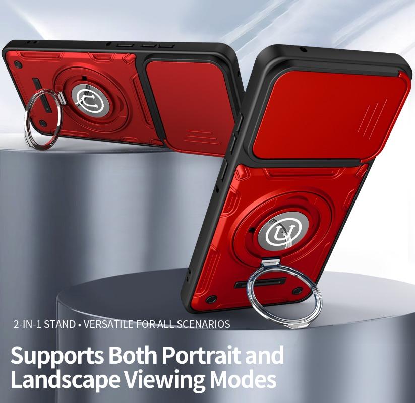 Чехол-слайдер с защитой линз для Motorola Edge 70 Fusion Поворотный магнитный держатель-кольцо Ударопрочный жесткий чехол