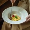 Однотонная керамическая миска-шляпа из соломы, большая вместимость, миска для пасты, простая столовая посуда, миска для десерта, супа, кухонная утварь