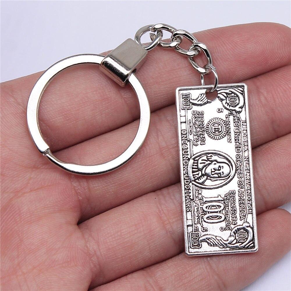 1 Piece 42x18mm Money Us Dollar Charms Key Holder Best Gift