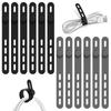 Lasocy Silicone Cable Ties, 4-Hole Adjustable Cable Ties, Multi-Function Cable Clips for Desk, Wire Organization, USB Cables, Power Cords, Storage,