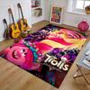 Custom Trolls Mat Personalized Name, Polyester Washable Indoor Entryway Rug, Gift for Christmas, Easter, Thanksgiving Day