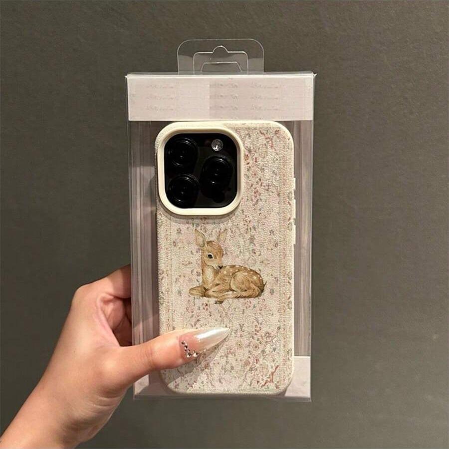 Винтажный чехол для телефона с узором из оленей Чехол для телефона для iPhone 17 Pro Чехлы iPhone 16 Pro Max 15 14 13 12 11 XS XR X 16E Air 16Plus Чехол