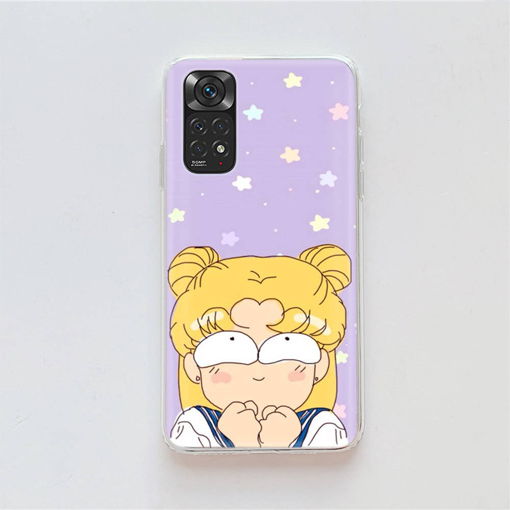 Чехол DT23 Sailor Moon для Samsung A04 A14 A23 A34 A54 M23 M33 M52 M53 Realme 10 9 C30S C35 C55 VIVO Y02S Y21 Y33S Y51 X80 Pro Прозрачная крышка