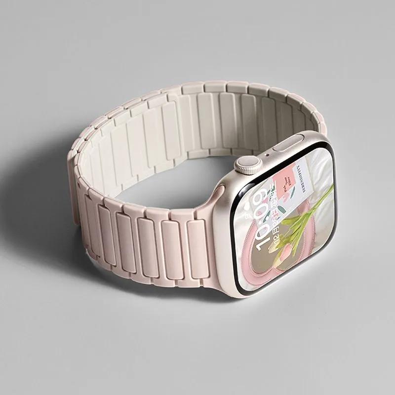 Apple Watch 42mm, 44mm 45mm, 46mm 49mm Magnetic Silicone Watch Strap for Apple Watch Series 1-10, SE and Ultra 42mm (Series 3) 44mm 45mm 49mm