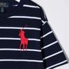 Детская футболка Polo Ralph Lauren SS23 С вышивкой логотипа В полоску Круглый вырез Короткий рукав Детская одежда Синий 323786411-003