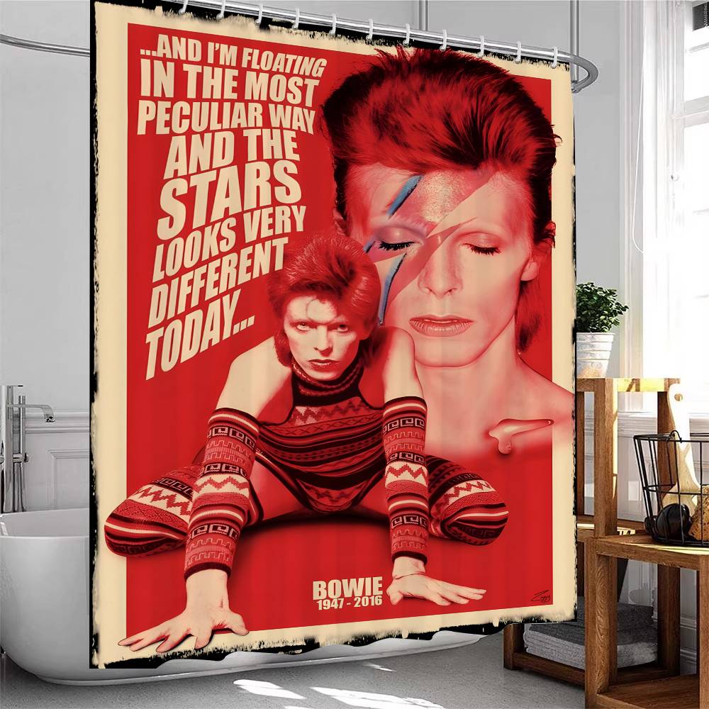 British Rock Singer D-David_B-Bowie Funny And Creative Beach Shower Curtain Waterproof Polyester Bath Curtains For Bathroom
