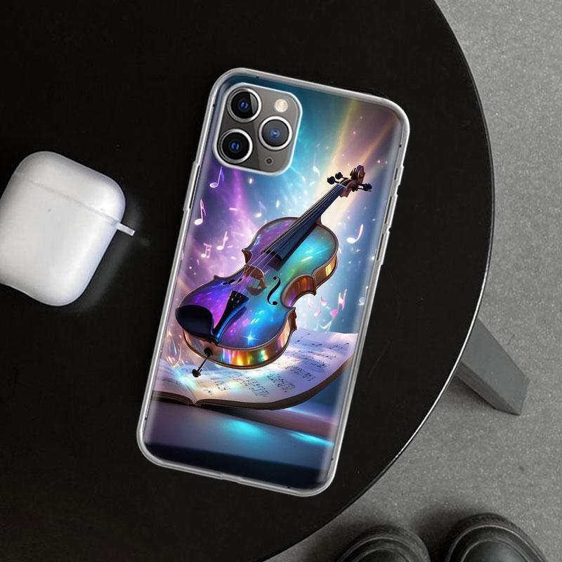 Чехол для телефона Музыкальная скрипка для iPhone 11 12 13 Mini 14 15 Plus 16 Pro Max 17 Air 7 8 + SE Арт Индивидуальный Fundas 11 12 13 Mini