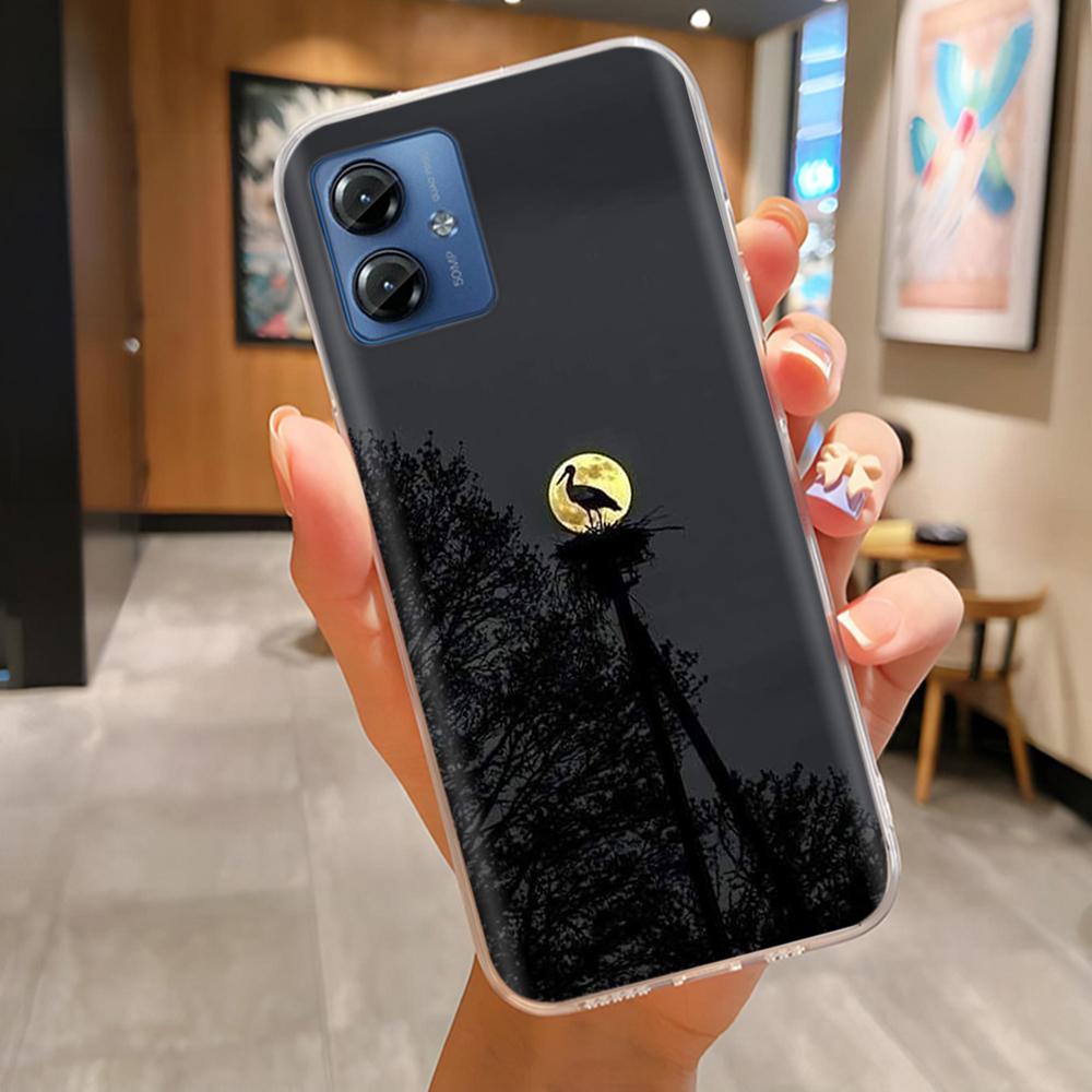 Для Motorola Moto G14 4G Чехол Накладка на телефон Высококачественный Прозрачный Силикон Funda Для Moto G14 4G Полная Защита Задние Крышки Coque