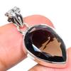 Natural Smoky Quartz Gemstone 925 Solid Sterling Silver Gift Pendant 1.38" w1I50