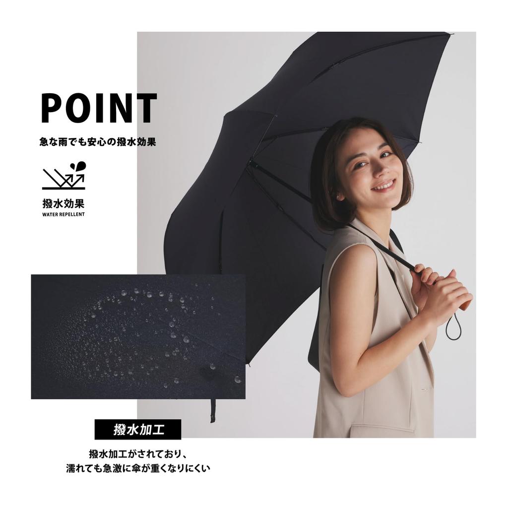 Okamoto Harajuku Store Folding Umbrella for Men and Traditional Navy Women, Durable, 8-Rib, Lightweight, Two-Stage, 60cm,