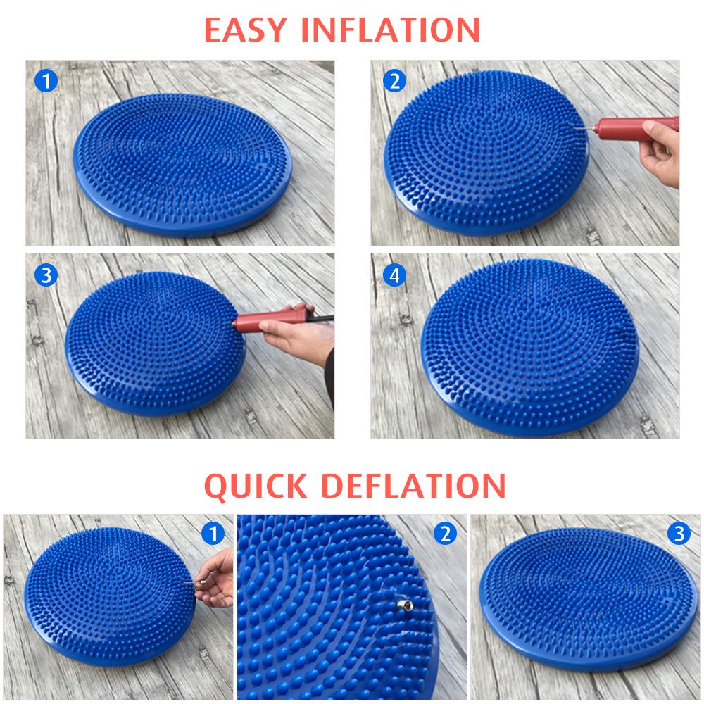 Yoga Balance Disc Durable Inflatable Yoga Massage Ball Pad Stability Cushion Free Hand Pump For Sports Gym Fitness Yoga
