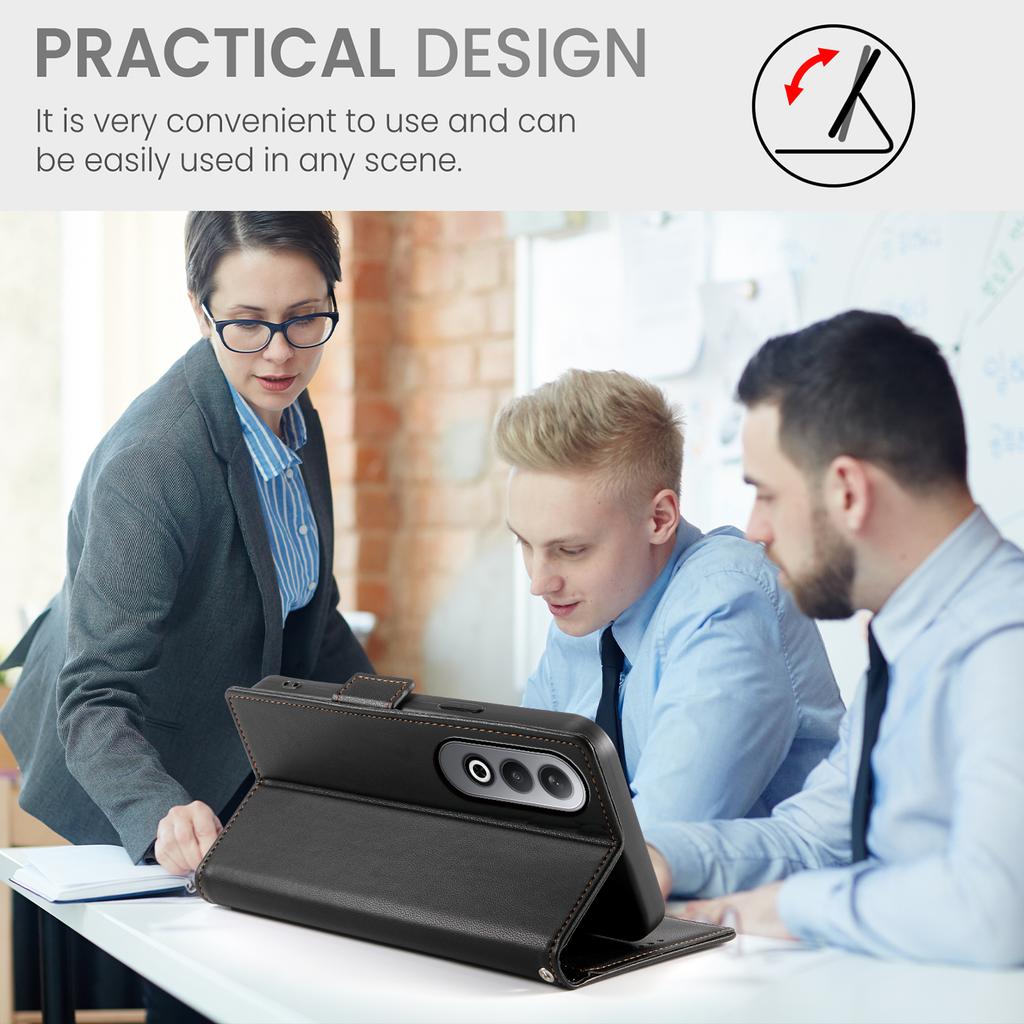 DF-010 For Oppo K12/OnePlus Nord CE4 5G Stand Case Anti-Drop PU Leather Wallet Phone Cover