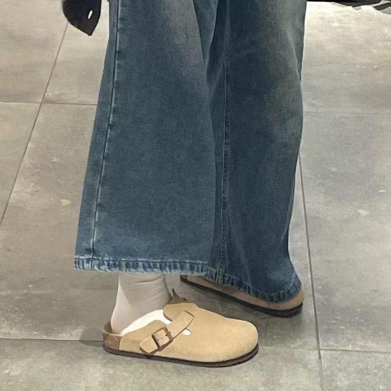 Женские осенние закрытые тапочки в ретро-стиле - Удобные, с мягкой подошвой, для универсальной уличной носки