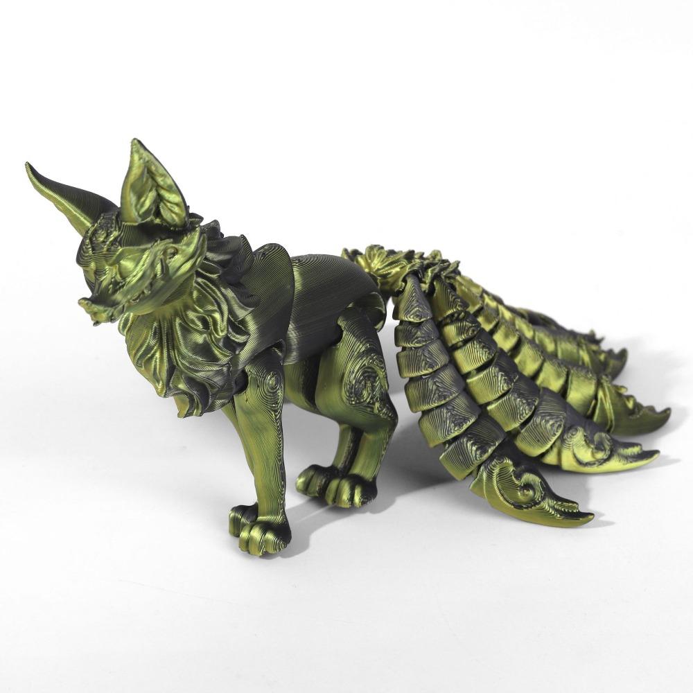 PLA 3D-печатная модель лисы, многосуставная, подвижная фигурка лисы, разноцветная, шарнирная фигурка животного, настольное украшение