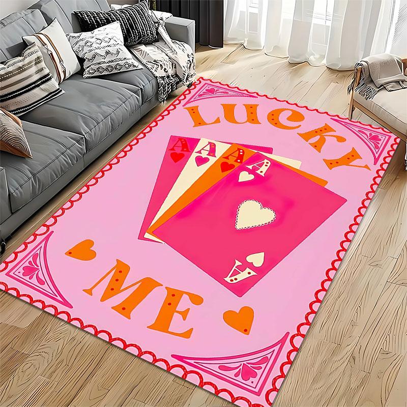 Lucky Me Playing Card Design suitable as a non-slip mat for the living room or bedroom sofa