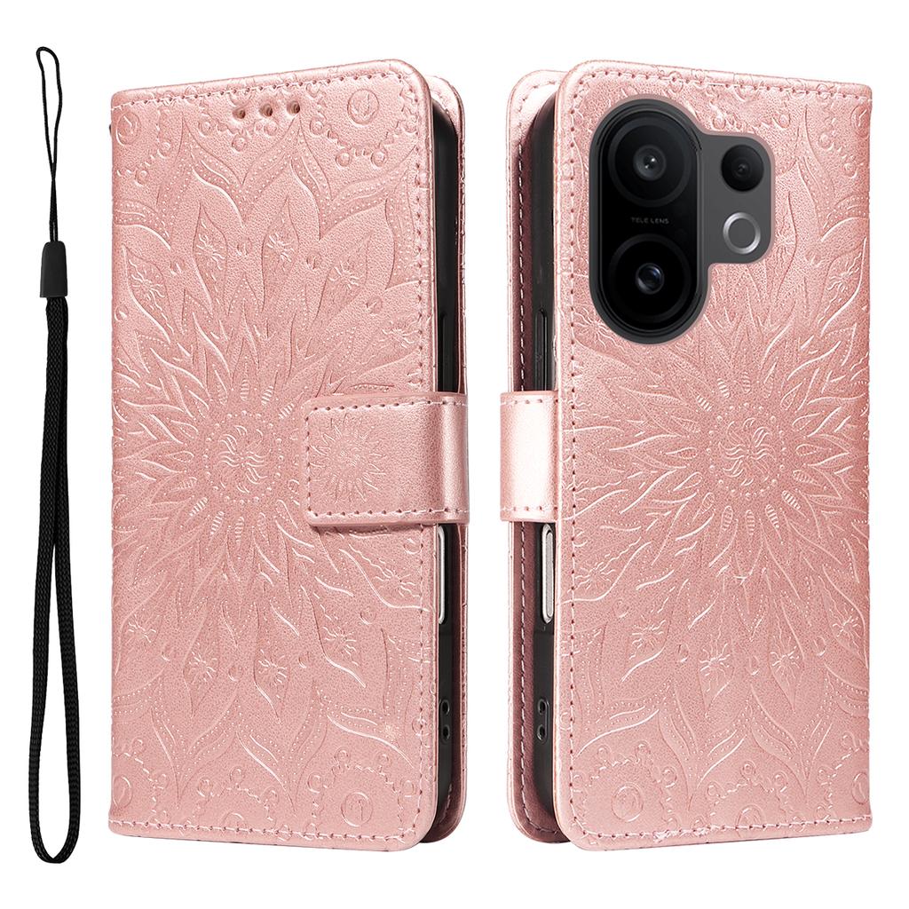 For vivo X200 FE 5G/vivo S30 Pro mini 5G Leather Wallet Case Sunflower Imprinted Phone Cover