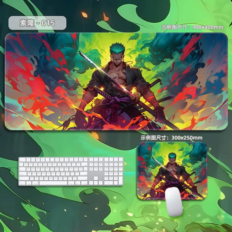Высококачественный кожаный коврик для мыши Roronoa Zoro ONE PIECE, очень большой, маленький, мультяшный, офисный, игровой, киберспортивный, подкладка для компьютерной клавиатуры, настольный мат, анимационная периферия