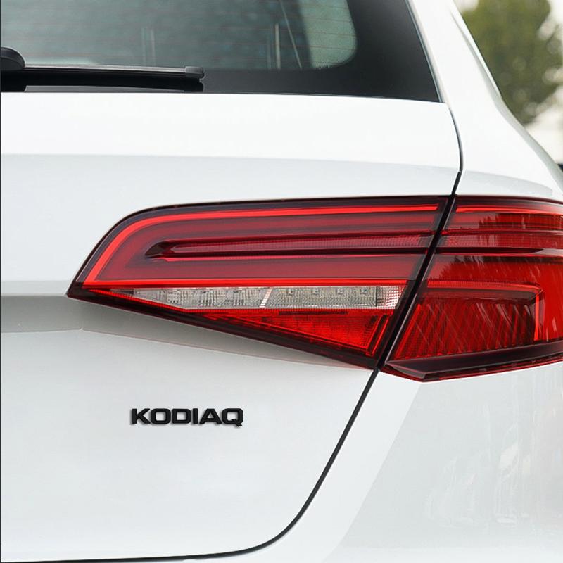ZDVK6 Car Emblem Metal Badge Logo Body Decals Sticker For Skoda KODIAQ Glossy Black Matte Black Auto Accessories