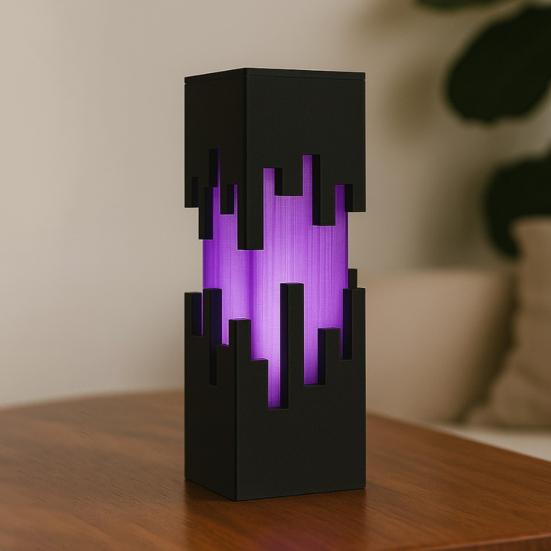 Futuristic Night Light 3D Printed Cyberpunk LED Desk Lamp with Remote Control Contemporary Decorative Bedside Lamp Gift for Cyberpunk Enthusiasts