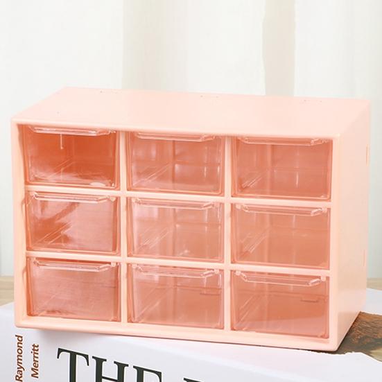 Convenient Cosmetic Storage Box Transparent And Visible Organization 3 Colors Mini Compact 6/9 Drawers Storage Container for Home