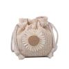 New Summer Beach Wind Cute Sunflower Crossbody Woven Bag Handmade Crochet Round Straw Bag Female Bag Beach Bag MIT