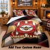 Brentford Football Pattern Bedding 3Pcs Set Custom Name, Bed Sheet And Pillowcases For Home Bedroom