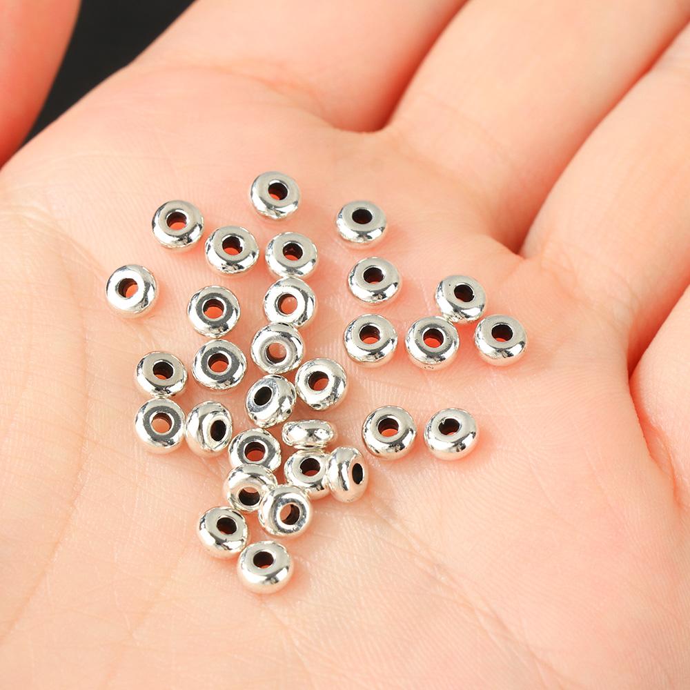 100pcs/set Round Crafts Stainless Steel Jewelry Making DIY Tool Spacer Beads Bracelet Components