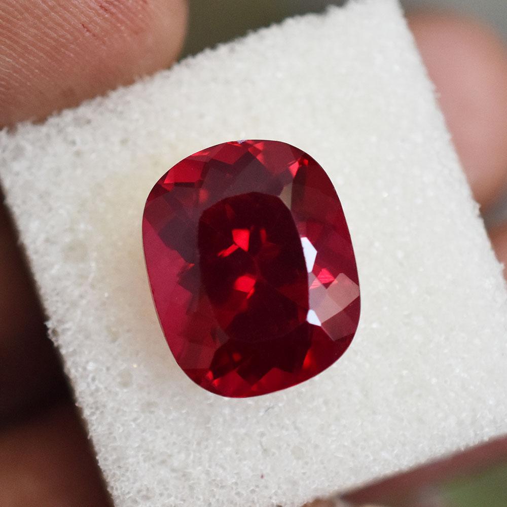 10 Ct EXQUISITE Cushion Cut Natural Red Ruby Loose Gemstone