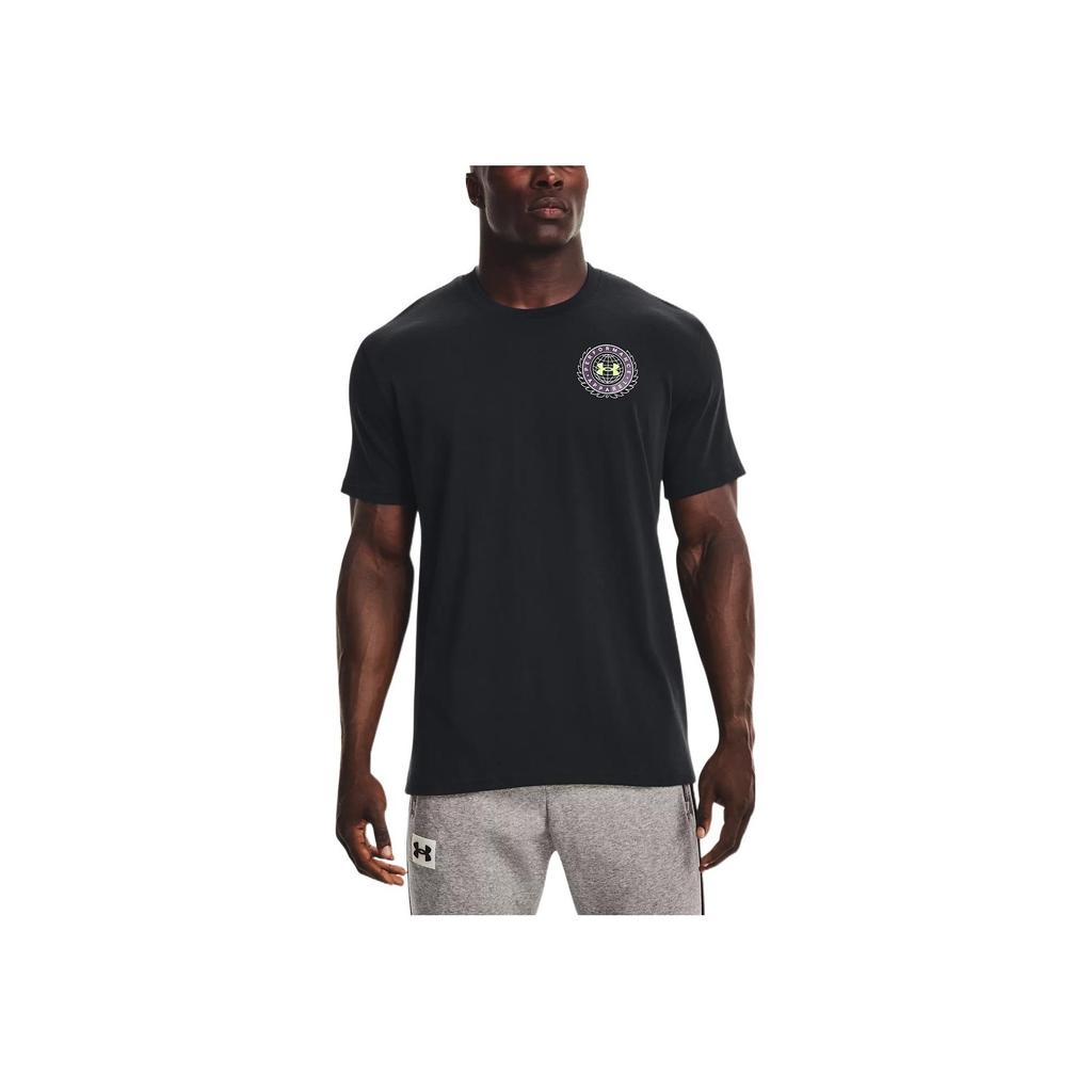 Under Armour Футболка с коротким рукавом и круглым вырезом с логотипом, мужская, черная 1366471-001