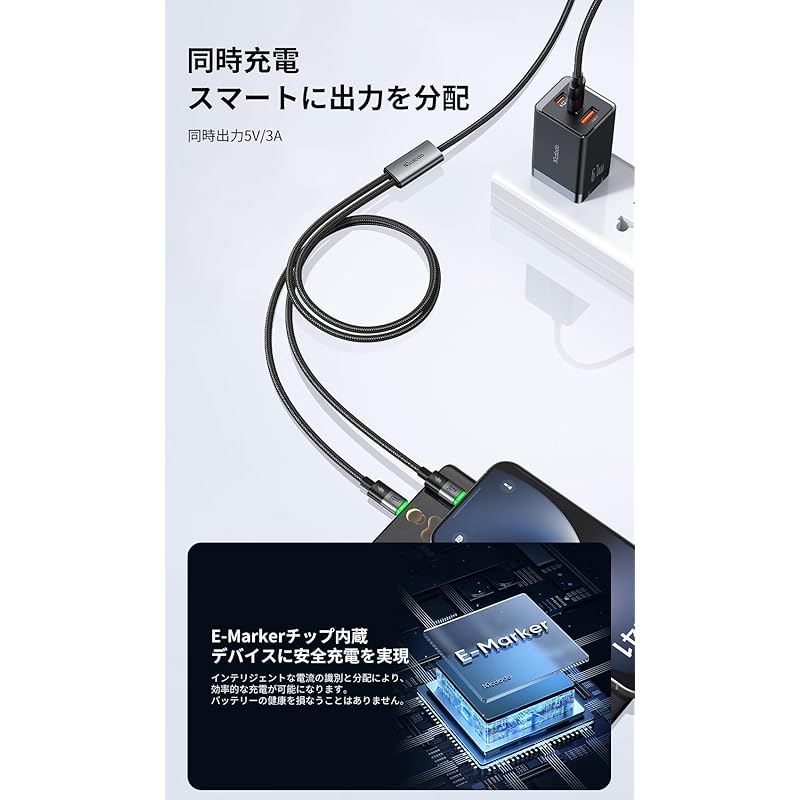 Mcdodo 2in1 Fast Charging Cable USB-C To & USB-C Cable 100W PD Compatible High Speed Data Transfer Type-C Cable Type C Cable With LED Light Aluminum